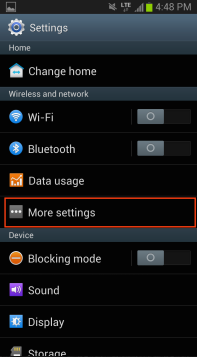 2. Tap More settings 